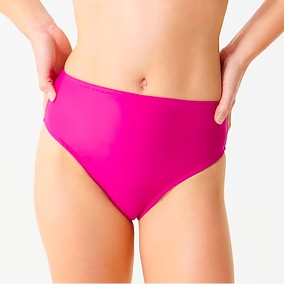 J Crew Hallie bikini bottom hot pink fuschia - Picture 1 of 7
